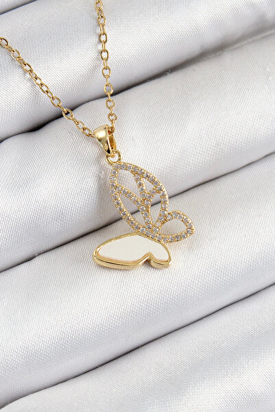 Nacario Mey Import ®   316L Steel Zircon Stone Model Gold Color Women's Necklace