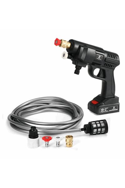 AEIDEN Aparat de spălat cu presiune portabil fără fir, 500 W, 48 V, 8 L/min, 30 bar, negru, cu accesorii și valiză