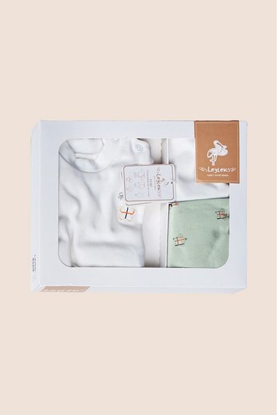elite by seba Newborn Water Green 5-Piece Bodysuit Set 100% Cotton