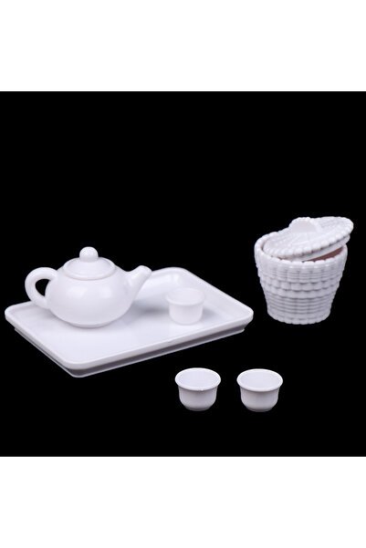 Choice مجموعة أكواب شاي بورسلين مصغرة مقاس A5 مكونة من 15 قطعة بمقياس 1:12، أ...