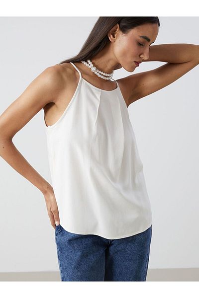LC Waikiki Lcw Eco Crew Neck Linen Blend Women's Blouse
