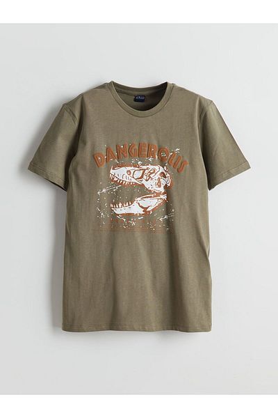 LC Waikiki Lcw Eco Crew Neck Dinosaur Printed Boys T-Shirt