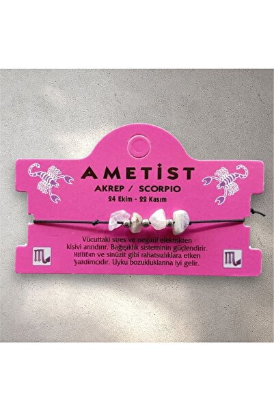 eyandis Natural Stone Scorpio Zodiac Sign Amethyst Stone Zodiac Sign Bracelet