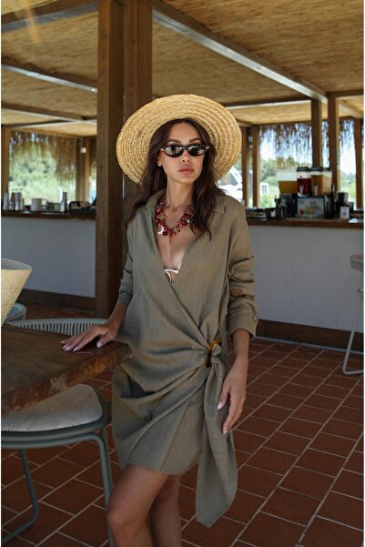 Havoş Khaki Beijing Wrap Detailed Dress