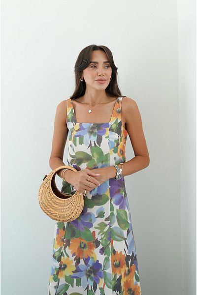 Havoş Rochie cu decolteu pătrat cu imprimeu floral