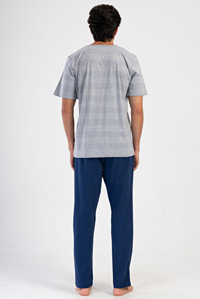 VİENETTA Men's Short Sleeve Pajama Suit, 408137