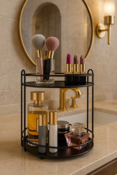 UYT LİFE Organizator de bijuterii cosmetice, Organizator de baie, Raft de prezentare pe 2 niveluri, Suport pentru dulciuri, Suport pentru condimente