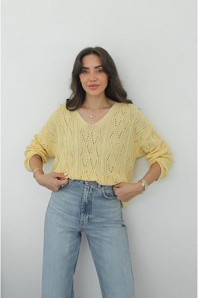 Havoş Tricot cu guler galben