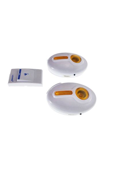 LUCKARM Luckarm 7620 doorbell, wireless, with one button and 2 chimes, with LED, 30 melodies, white with orange