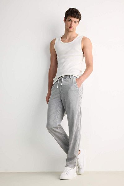DeFacto Summer Wide Leg Wide Fit Elastic Waist Wide Leg Jean Snow Washed Pants F3905Ax25Sm