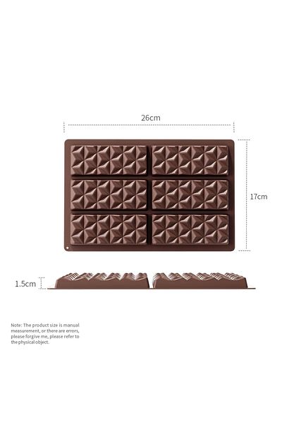 Choice YH1165 Dubai Chocolate Mold Bar Pistachio Chocolate Bar Silicone Thick Mold for Filling Bars, Largec