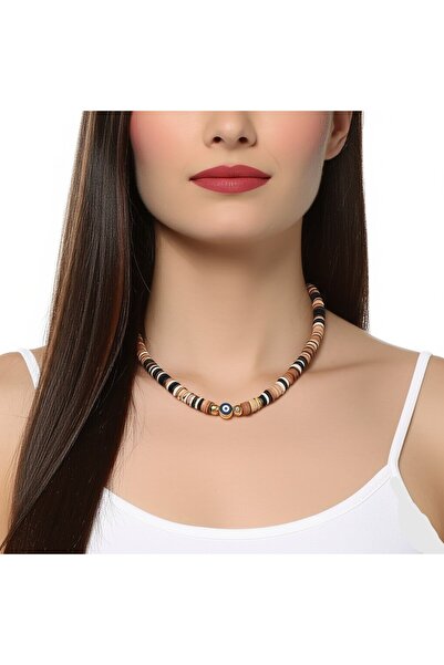 KANERUZ قلادة فيمو متعددة الألوان مطرزة بالخرز