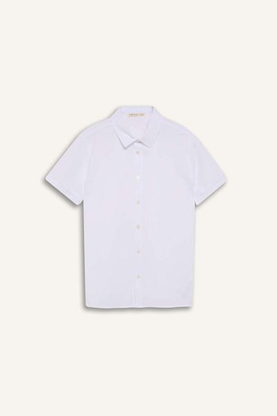 DeFacto Boy's Polo Neck Textured Short Sleeve Shirt B0776A825Au