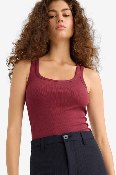 DeFacto Fitted U Neck Ribbed Camisole Undershirt A1665Ax25Au