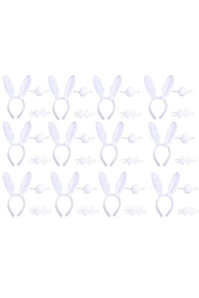 Skygo White Rabbit Costume Set – Crown Bow Tie Tail 12 Pack