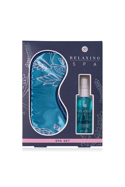ACCENTRA Wellness Relaxing Spa Set in a Gift Box – Sleeping Mask, Pillow Spray with Lavender and Chamomile