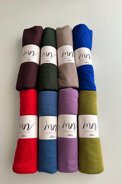 Merve Nayir Set of 8 Combed Cotton Shawl, Jersey Shawl Lycra Shawl Jersey Hijab