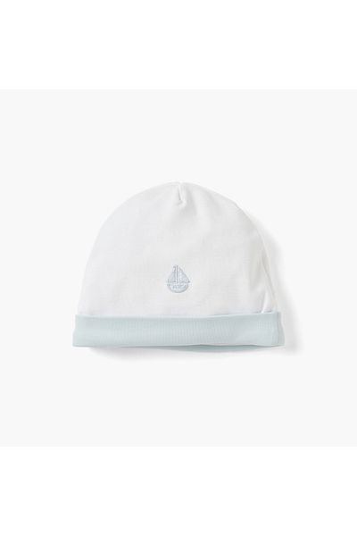 giggles Sail Boat Embroidered Beanie