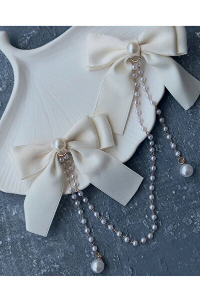 Shiklik MODA Γυναικεία αγκράφα με μαργαριταρένιο σατέν φιόγκο