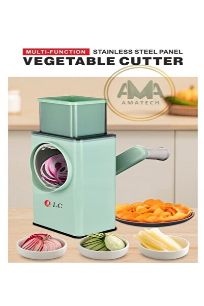 DLC آلة تقطيع الخضار الدوارة اليدوية شفافة / خضراء