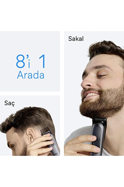 Braun Hepsi Bir Arada Series 3, 8’i 1 arada Tıraş Kiti, Keskin Bıçak, 14 Uzunluk, AIO3540