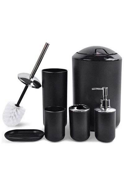 COOYA Bathroom Accessories Set, 6-Piece Bathroom Set Black