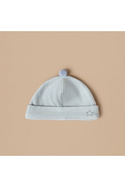 Juniors Velour Star Embellished Beanie Cap - Set of 2