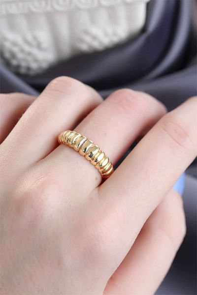 Skygo Gold Color Adjustable Twist Women's Ring - Tj-Byk1503