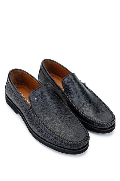 Tamer Tanca Men's Genuine Leather Gray Loafer Shoes