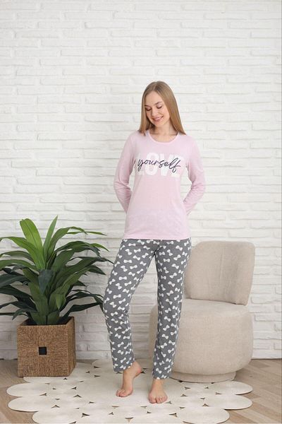 FENZO Women's Bottom Top Pajama Set Heart Pattern and Printed Comfortable Homewear Pajama Set