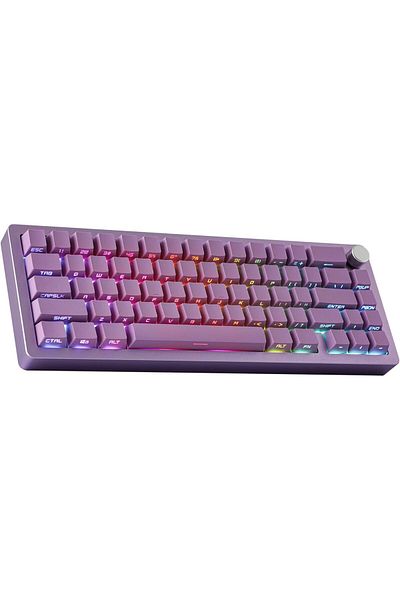 Epomaker لوحة مفاتيح الألعاب اللاسلكية Tide65 QMK/VIA، لوحة مفاتيح ميكانيكية مصنوعة من الألومنيوم بنسبة 65%، قابلة للبرمجة
