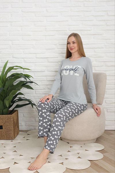 FENZO Women's Bottom Top Pajama Set Heart Pattern and Printed Comfortable Homewear Pajama Set