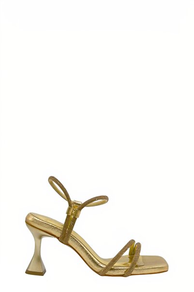 Moulin Shoes حذاء نسائي بكعب سميك ذهبي اللون