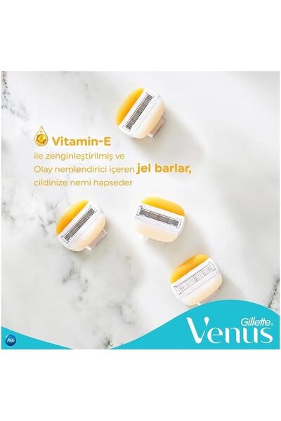 FFNIU Venus Olay Plus Comfort Glide Coconut Women's Razor, Metal Handle, 5 Blades