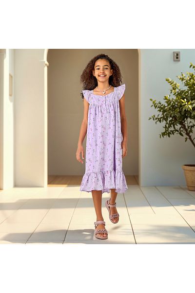 Juniors Floral Print Sleeveless Night Dress