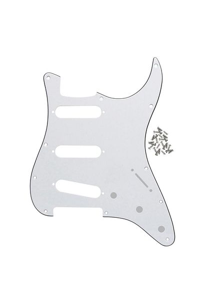 Choice White 3ply FLEOR 1pc ST SSS Electric Guitar Pickguard Scratch Plate & Screws for 11 Holes Guitar Par
