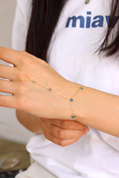 Midyat Nurtaş Gümüş Nazar Boncuklu Zincir Model Altın Kaplama Hayalet Şahmara...