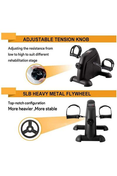 COOYA Mini Exercise Bike, Pedal Stepper Exercise Machine for Arm & Leg, with LCD Screen Displays