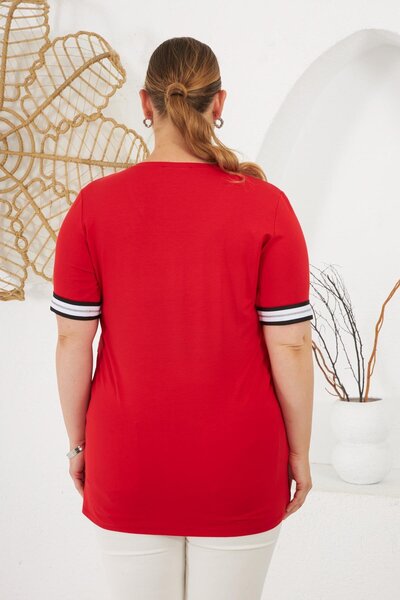 RMG I Love Printed Large Size T-Shirt Red