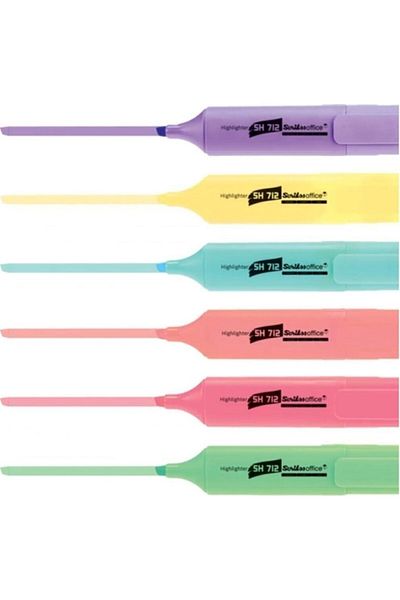 Scrikss Phosphorescent Highlighter Pastel Colors 6-Piece Pen Set (Sh712P)