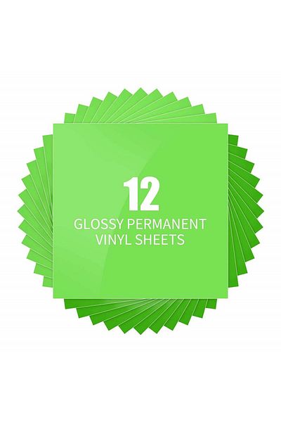 Lya Set of 12 self-adhesive sheets Lya Vinyl, PVC, green, 30.5 x 30.5 cm