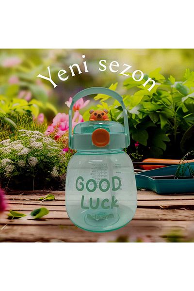 Relaxion , Imported Luxury Green Flask/Water Bottle 1100 ml (450) with Mascot, Gift, Neck Hanger