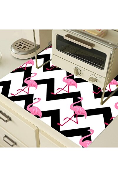 linazaitun Flamingo Figured Washing and Dryer Cover Drawer Refrigerator Prote...