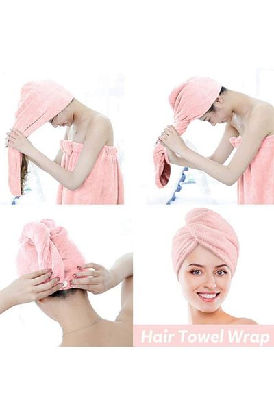 MACON Microfiber Quick Hair Drying Towel Turban Wrap Cap - Assorted Colors