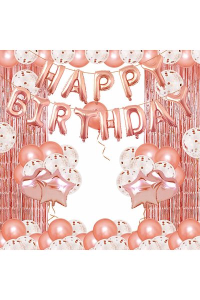 TENSUN anniversary set, rose, foil/latex, 75 pieces