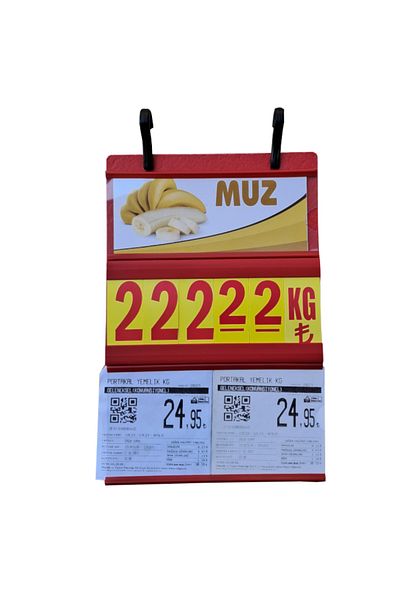 Yamani Display 5 Pieces of 5 Digit Labeling Butcher Label 17X26 cm Size (Medium Size Red Label Red Number