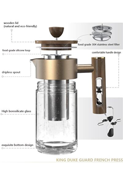 DHPO King Duke Glass French Press