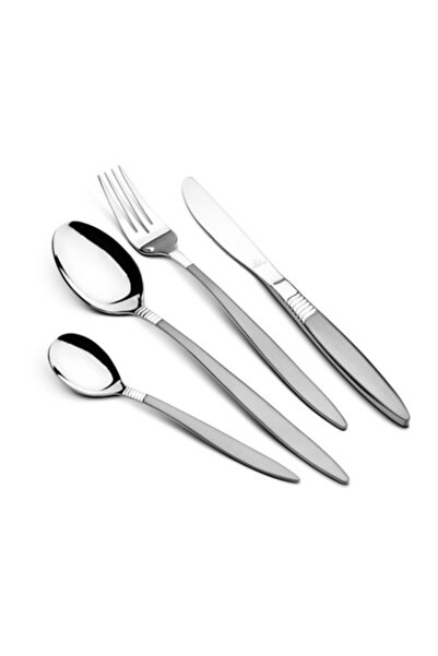 Arshia طقم أدوات مائدة من الفولاذ المقاوم للصدأ 86 قطعة فضية