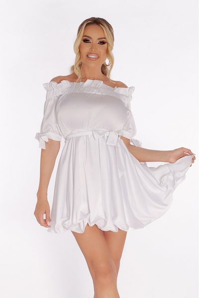 Atmosphere Fashion Short white baby doll dress