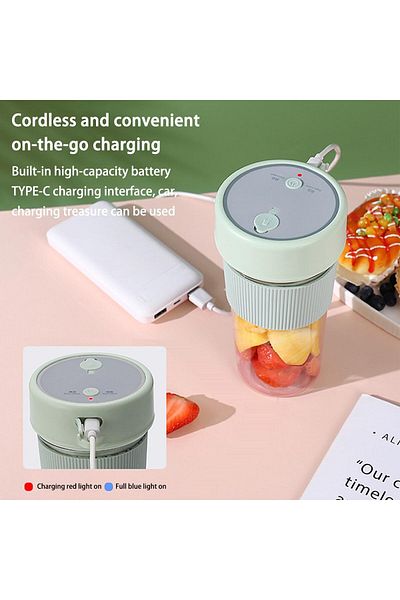 COOYA Portable Blender Cup-350ml Mini Blender with Straw&6 Blades, Green